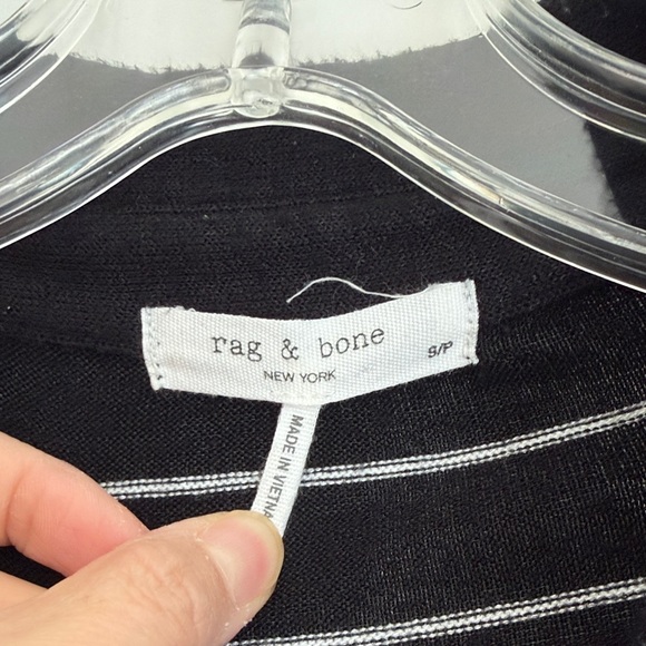 Rag & Bone Black and White Striped Button Down Shirt - Picture 2 of 2